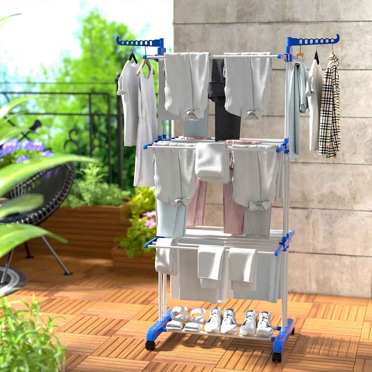 😱🧺TENDEDERO MOVIL DE 4 NIVELES 👗🧦👔🥼👜🥾👠