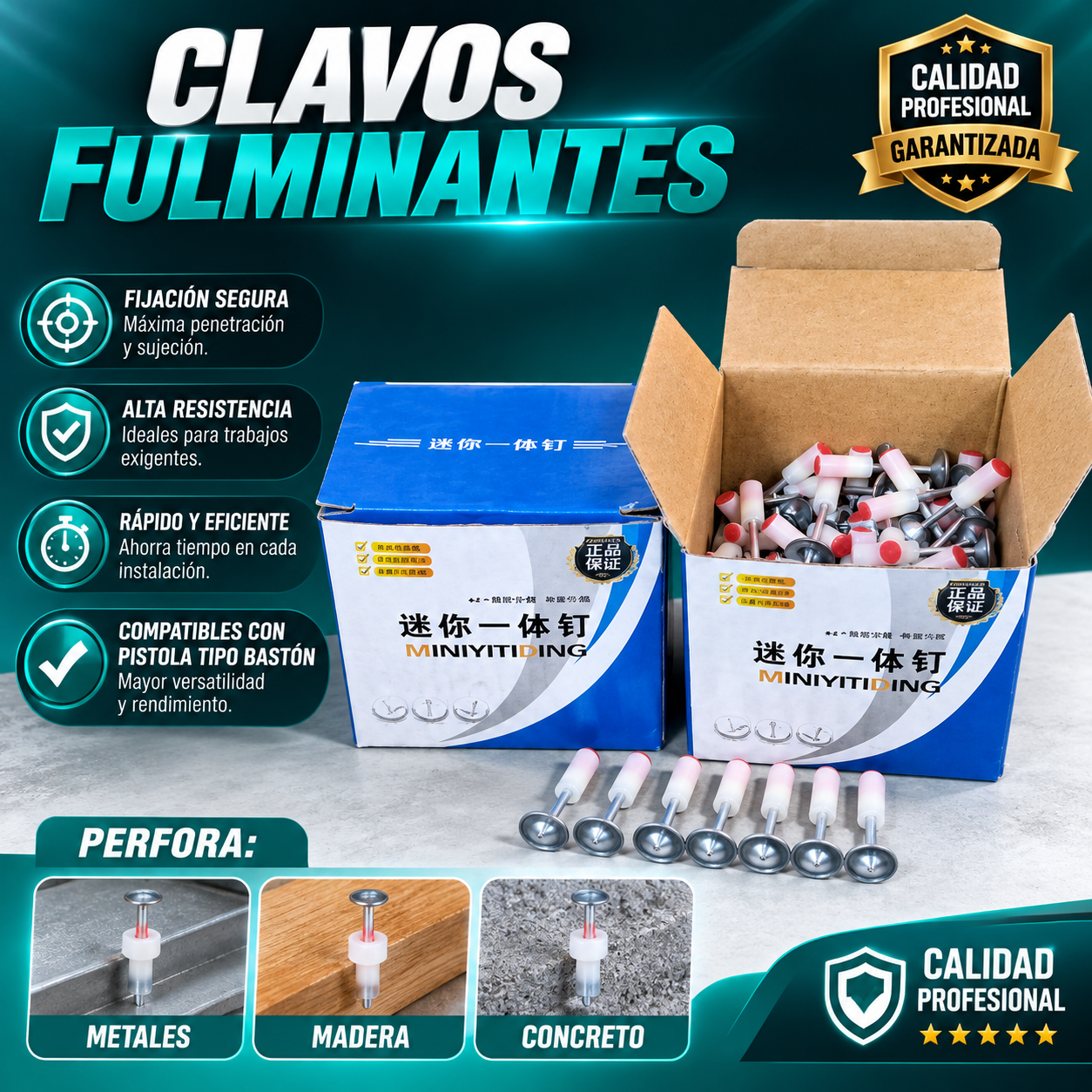 👷‍♂️🔫 PISTOLA FULMINANTE + CAJA📦 DE 100 CLAVOS GRATIS🎁🎁👷‍♂️