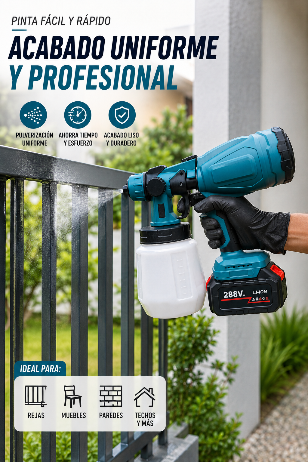 👉PULVERIZADOR DE PINTURA PORTÁTIL 850W🎉✨ 2 BATERIAS