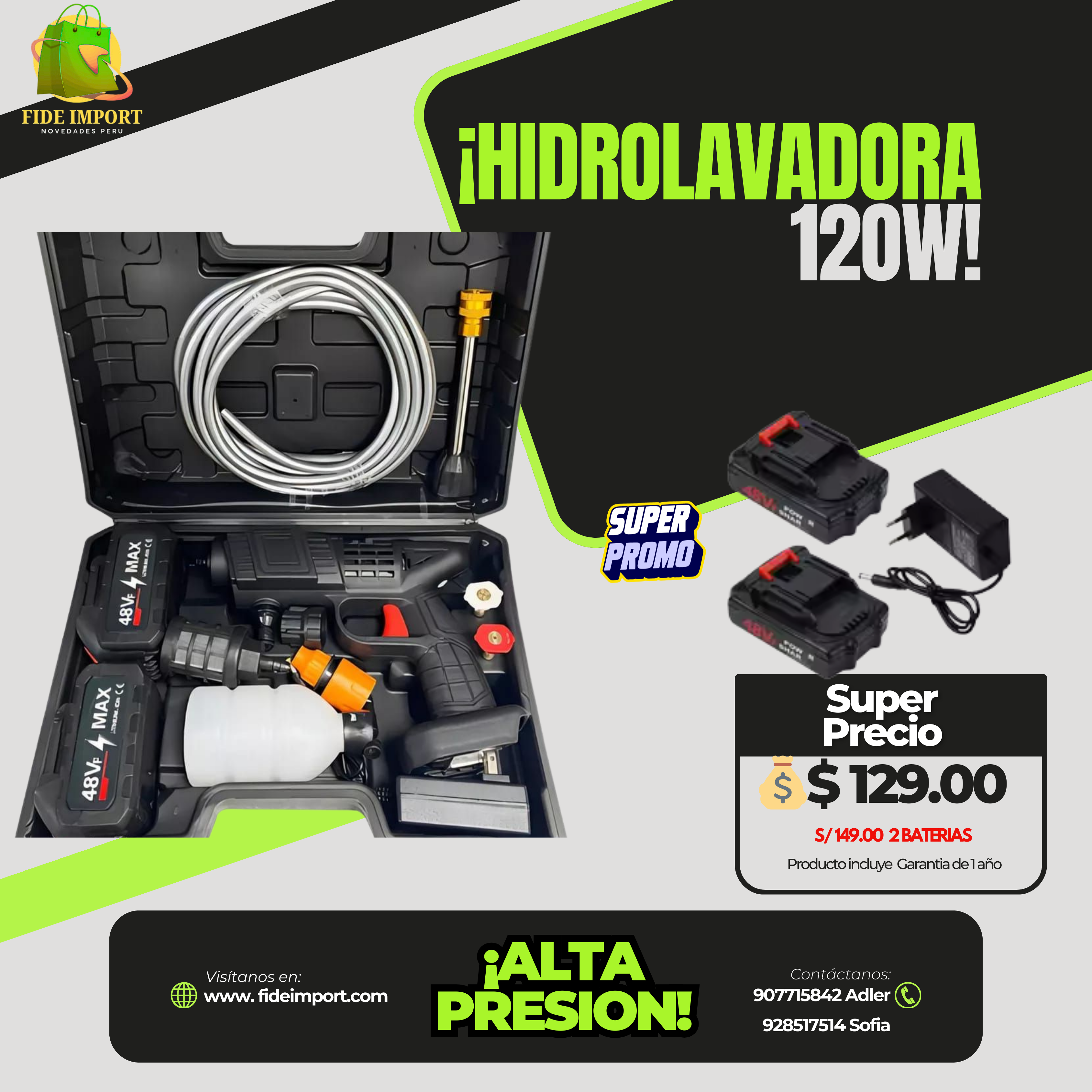 😱🎉HIDROLAVADORA PORTATIL 120V ALTA PRESION ✔🧺